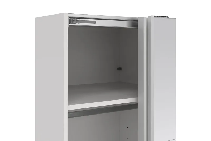 Elvos Garderobe med Speil 139x220 cm - Hvit - Oppbevaring - Klesoppbevaring - Garderober & garderobesystem