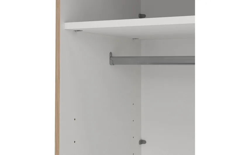 Elvos Garderobe med Speil 139x220 cm - Natur - Oppbevaring - Klesoppbevaring - Garderober & garderobesystem