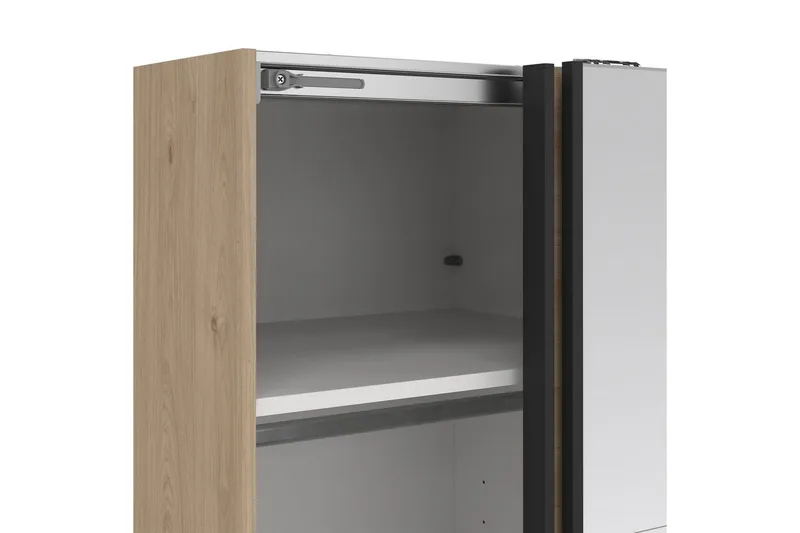 Elvos Garderobe med Speil 139x220 cm - Natur - Oppbevaring - Klesoppbevaring - Garderober & garderobesystem