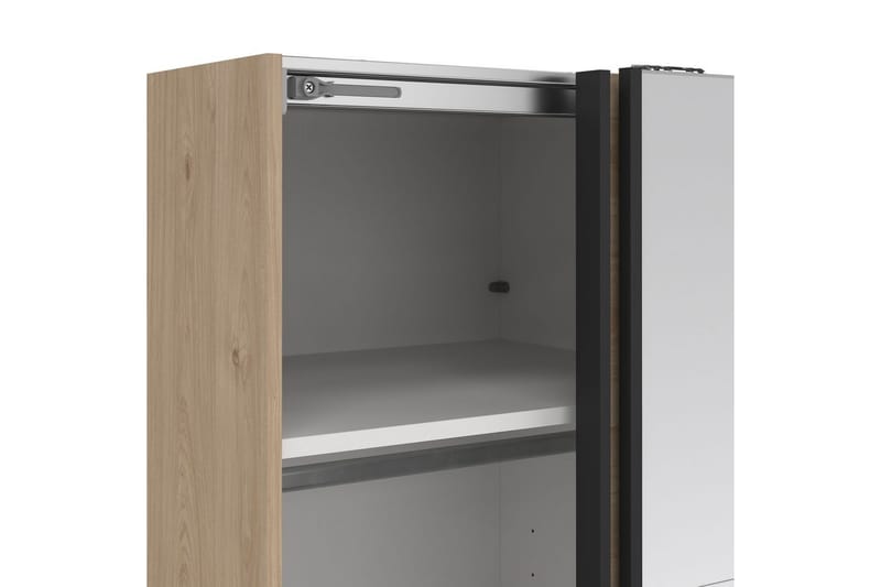 Elvos Garderobe med Speil 139x220 cm - Natur - Oppbevaring - Klesoppbevaring - Garderober & garderobesystem