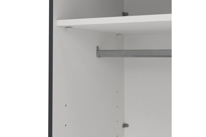 Elvos Garderobe med Speil 139x220 cm - Svart - Oppbevaring - Klesoppbevaring - Garderober & garderobesystem