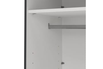 Elvos Garderobe med Speil 139x220 cm - Svart - Oppbevaring - Klesoppbevaring - Garderober & garderobesystem