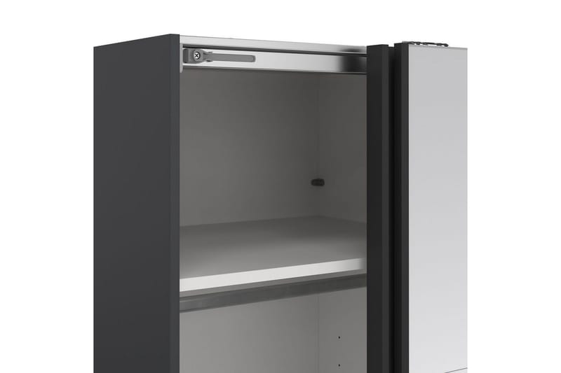 Elvos Garderobe med Speil 139x220 cm - Svart - Oppbevaring - Klesoppbevaring - Garderober & garderobesystem