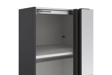 Elvos Garderobe med Speil 139x220 cm - Svart - Oppbevaring - Klesoppbevaring - Garderober & garderobesystem