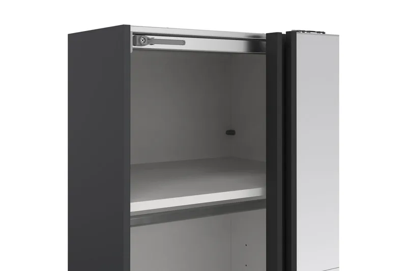 Elvos Garderobe med Speil 139x220 cm - Svart - Oppbevaring - Klesoppbevaring - Garderober & garderobesystem