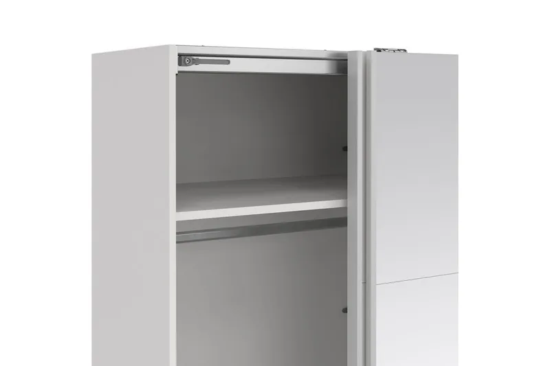 Elvos Garderobe med Speil 179x220 cm - Hvit - Oppbevaring - Klesoppbevaring - Garderober & garderobesystem
