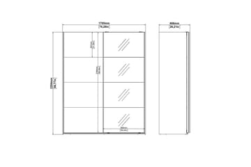 Elvos Garderobe med Speil 179x220 cm - Natur - Oppbevaring - Klesoppbevaring - Garderober & garderobesystem