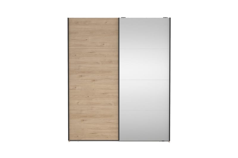 Elvos Garderobe med Speil 179x220 cm - Natur - Oppbevaring - Klesoppbevaring - Garderober & garderobesystem