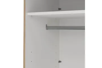 Elvos Garderobe med Speil 179x220 cm - Natur - Oppbevaring - Klesoppbevaring - Garderober & garderobesystem