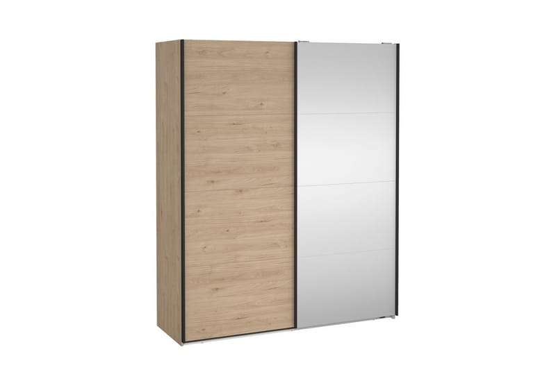 Elvos Garderobe med Speil 179x220 cm - Natur - Oppbevaring - Klesoppbevaring - Garderober & garderobesystem