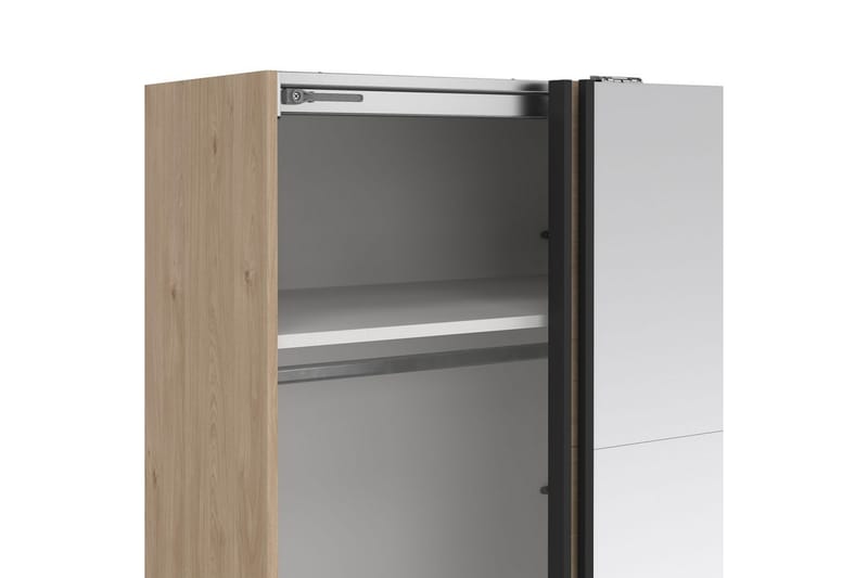 Elvos Garderobe med Speil 179x220 cm - Natur - Oppbevaring - Klesoppbevaring - Garderober & garderobesystem