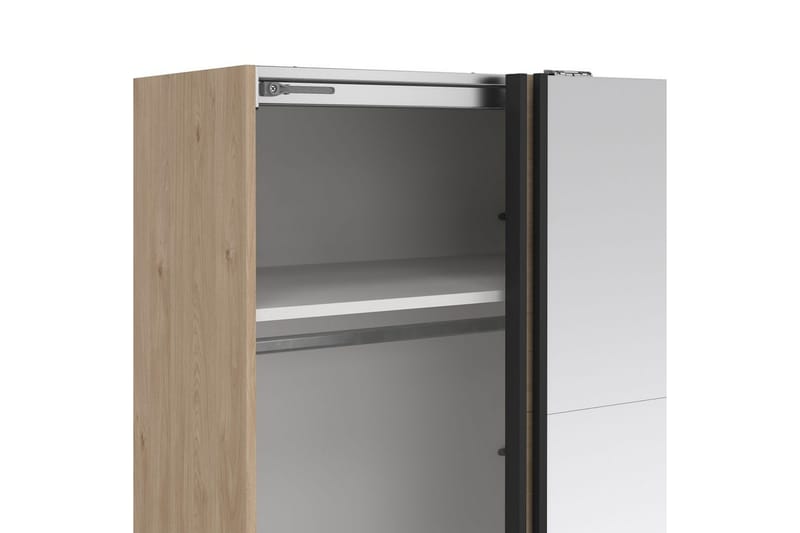 Elvos Garderobe med Speil 179x220 cm - Natur - Oppbevaring - Klesoppbevaring - Garderober & garderobesystem