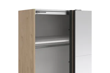 Elvos Garderobe med Speil 179x220 cm - Natur - Oppbevaring - Klesoppbevaring - Garderober & garderobesystem