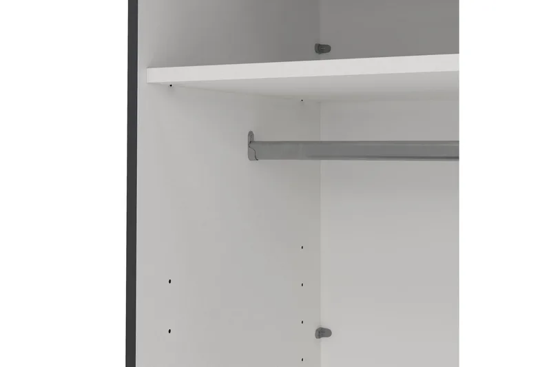 Elvos Garderobe med Speil 179x220 cm - Svart - Oppbevaring - Klesoppbevaring - Garderober & garderobesystem