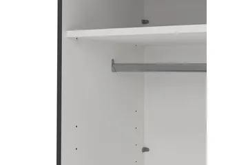 Elvos Garderobe med Speil 179x220 cm - Svart - Oppbevaring - Klesoppbevaring - Garderober & garderobesystem