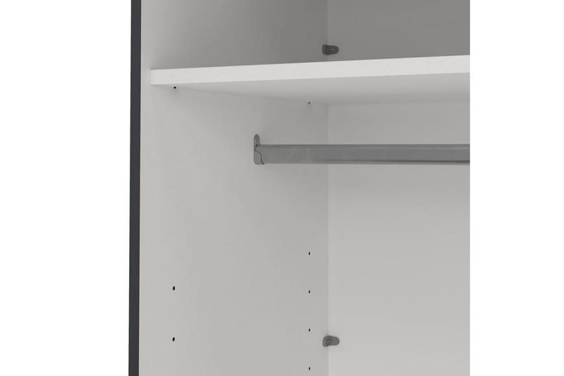 Elvos Garderobe med Speil 179x220 cm - Svart - Oppbevaring - Klesoppbevaring - Garderober & garderobesystem