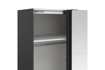 Elvos Garderobe med Speil 179x220 cm - Svart - Oppbevaring - Klesoppbevaring - Garderober & garderobesystem