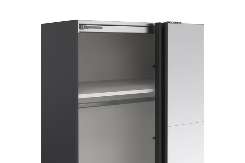 Elvos Garderobe med Speil 179x220 cm - Svart - Oppbevaring - Klesoppbevaring - Garderober & garderobesystem