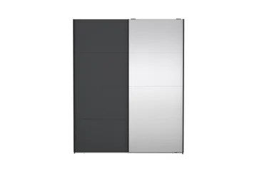Elvos Garderobe med Speil 179x220 cm - Svart - Oppbevaring - Klesoppbevaring - Garderober & garderobesystem