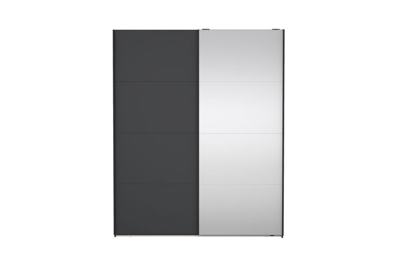 Elvos Garderobe med Speil 179x220 cm - Svart - Oppbevaring - Klesoppbevaring - Garderober & garderobesystem