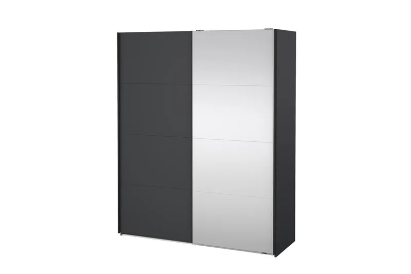 Elvos Garderobe med Speil 179x220 cm, Svart