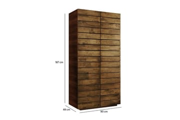 Elvric Garderobe 90x187 cm - Brun - Oppbevaring - Klesoppbevaring - Garderober & garderobesystem