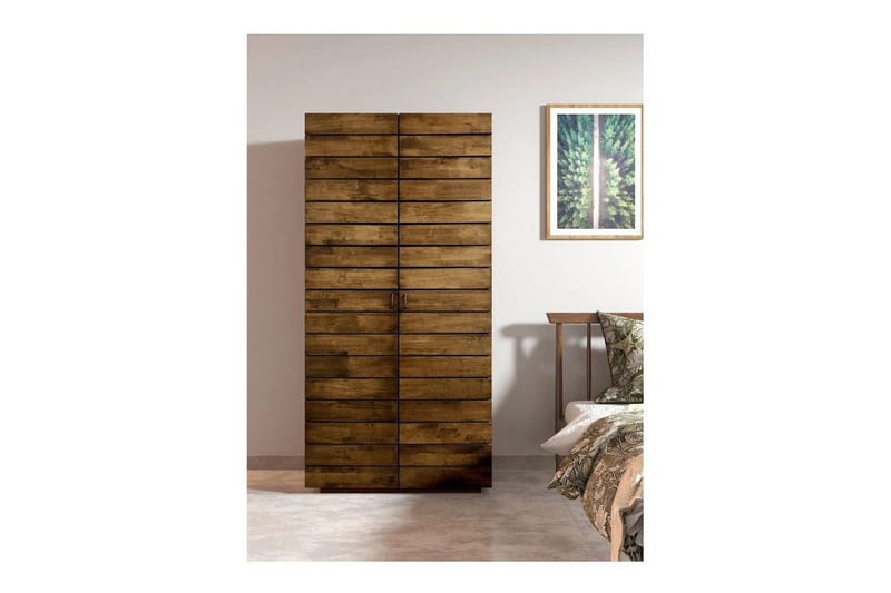 Elvric Garderobe 90x187 cm - Brun - Oppbevaring - Klesoppbevaring - Garderober & garderobesystem