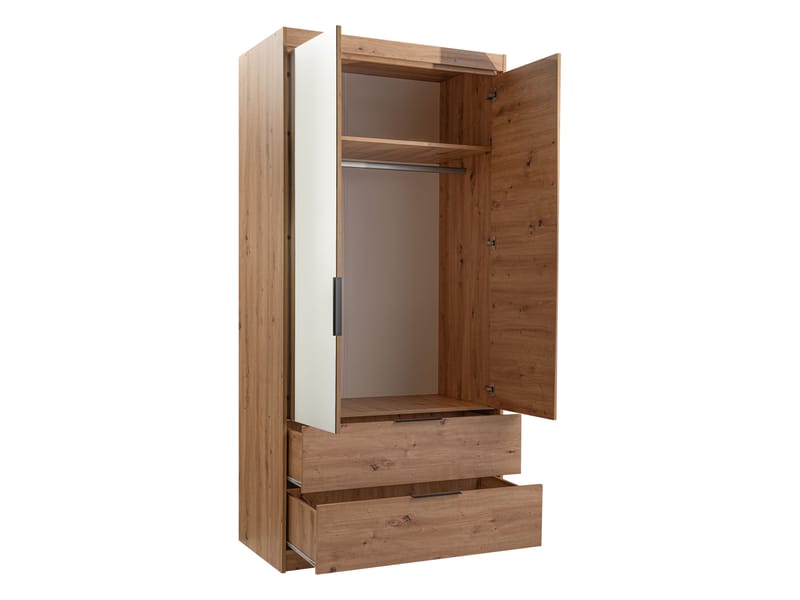 Elvyn Garderobeskapeskap med speil 103x213 cm - Brun - Oppbevaring - Klesoppbevaring - Garderober & garderobesystem