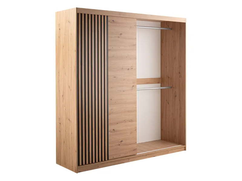 Elvyn Garderobeskapeskap med speil 203x213 cm - Brun - Oppbevaring - Klesoppbevaring - Garderober & garderobesystem