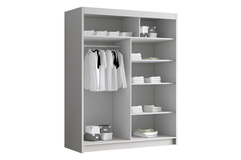 Emet Garderobe 150x200 cm - Hvit - Oppbevaring - Klesoppbevaring - Garderober & garderobesystem