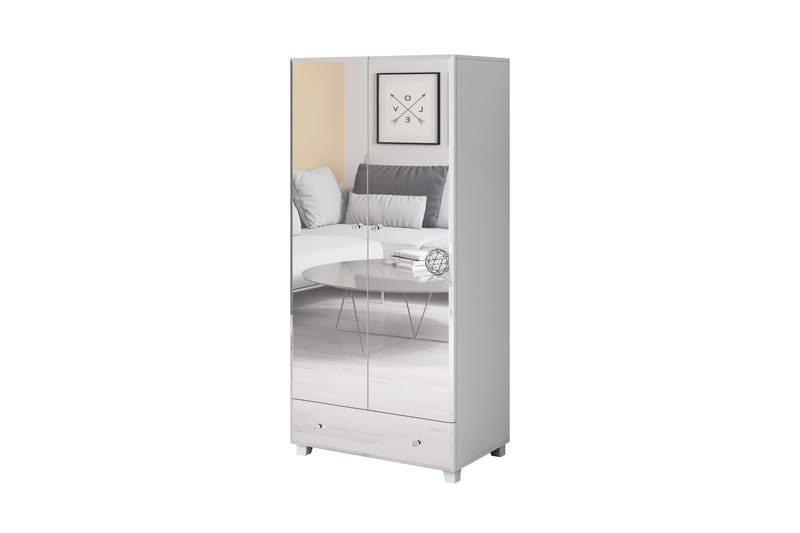 Eshton garderobeskap 55x86 cm - Hvit - Oppbevaring - Klesoppbevaring - Garderober & garderobesystem