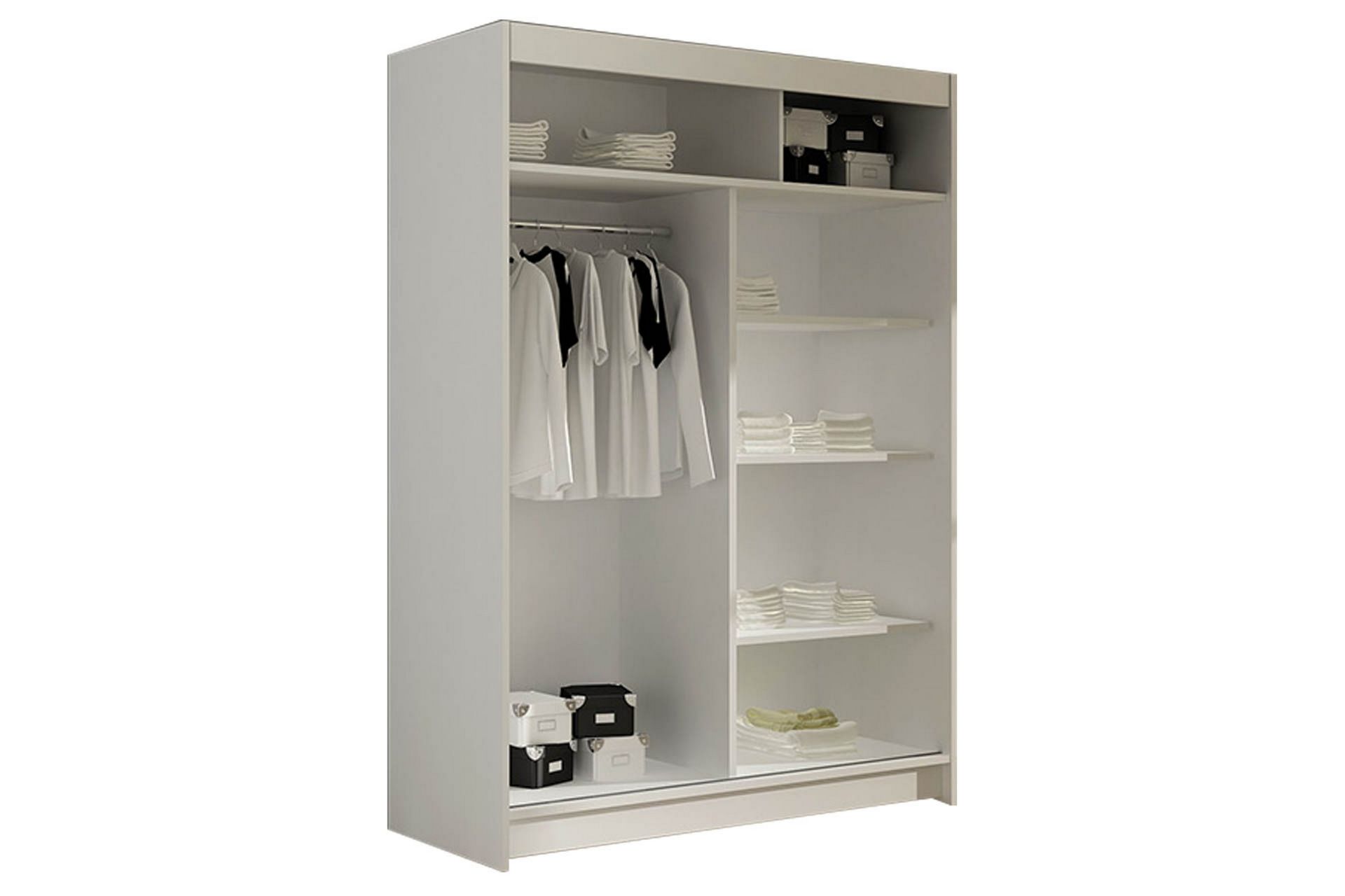 Estella Garderobe 120 cm Skyvedører Smalt Speil - Eik - Oppbevaring - Klesoppbevaring - Garderober & garderobesystem