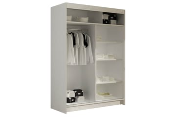 Estella Garderobe 120 cm Skyvedører Smalt Speil - Eik - Oppbevaring - Klesoppbevaring - Garderober & garderobesystem