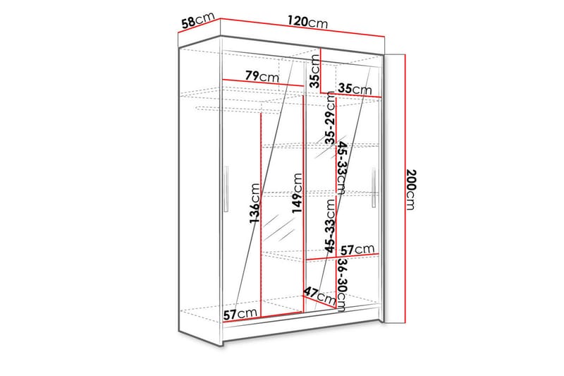 Estella Garderobe LED-belysning - Beige - Oppbevaring - Klesoppbevaring - Garderober & garderobesystem