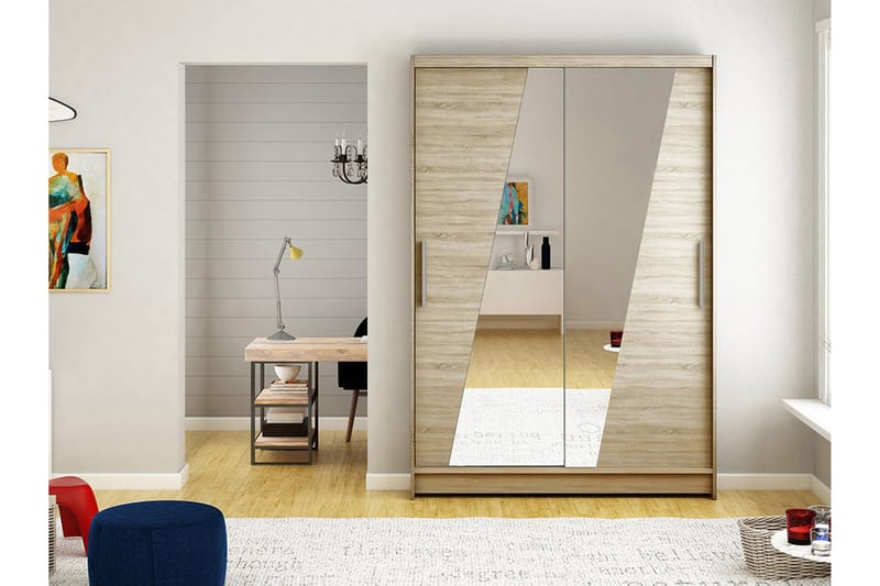 Estella Garderobe LED-belysning - Eik - Oppbevaring - Klesoppbevaring - Garderober & garderobesystem