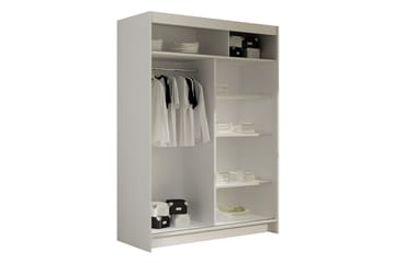 Estella Garderobe med Speil 120x200 cm - Beige - Oppbevaring - Klesoppbevaring - Garderober & garderobesystem