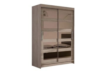 Estella Garderobe Skyvedører 5-Delt Speil - Eik - Oppbevaring - Klesoppbevaring - Garderober & garderobesystem