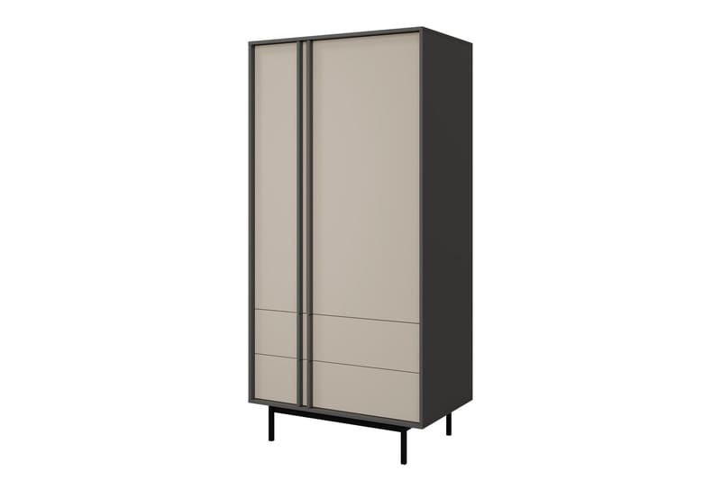 Farshian Garderobe 93x195 cm - Grå/Beige - Oppbevaring - Klesoppbevaring - Garderober & garderobesystem