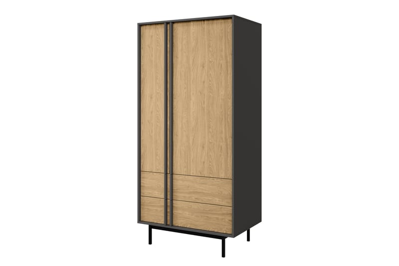 Farshian Garderobe 93x195 cm - Grå/Brun - Oppbevaring - Klesoppbevaring - Garderober & garderobesystem