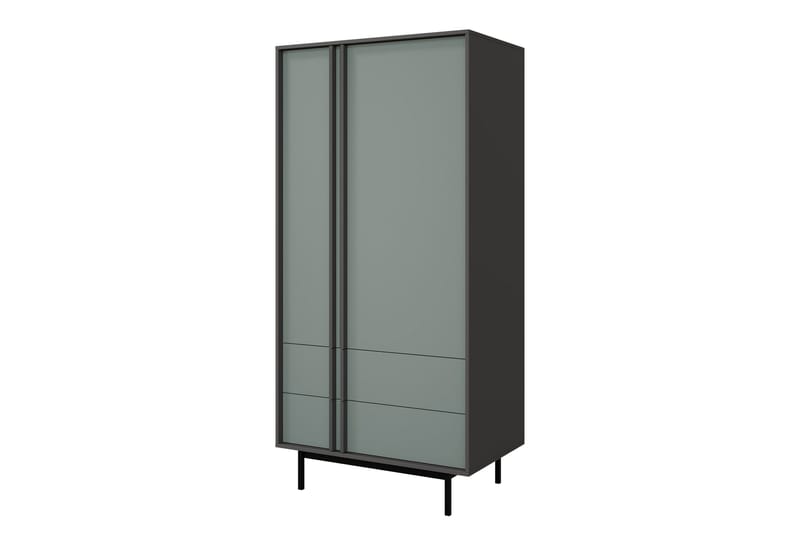 Farshian Garderobe 93x195 cm - Grå/Grønn - Oppbevaring - Klesoppbevaring - Garderober & garderobesystem