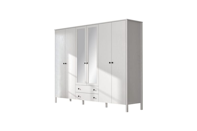 Ferra Garderobe med Speil 240x195 cm, Natur/Hvit