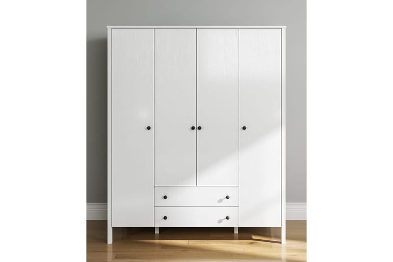 Ferra Garderobesskåp 160x194,8 cm - Natur/Hvit - Oppbevaring - Klesoppbevaring - Garderober & garderobesystem - Garderobeskap & klesskap