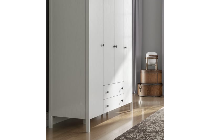 Ferra Garderobesskåp 160x194,8 cm - Natur/Hvit - Oppbevaring - Klesoppbevaring - Garderober & garderobesystem - Garderobeskap & klesskap