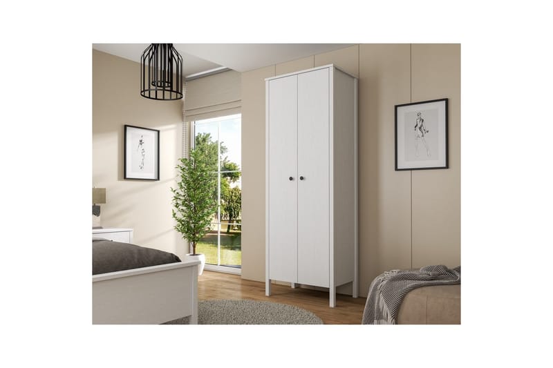 Ferra Garderobesskåp 70x194,8 cm - Natur/Hvit - Oppbevaring - Klesoppbevaring - Garderober & garderobesystem - Garderobeskap & klesskap