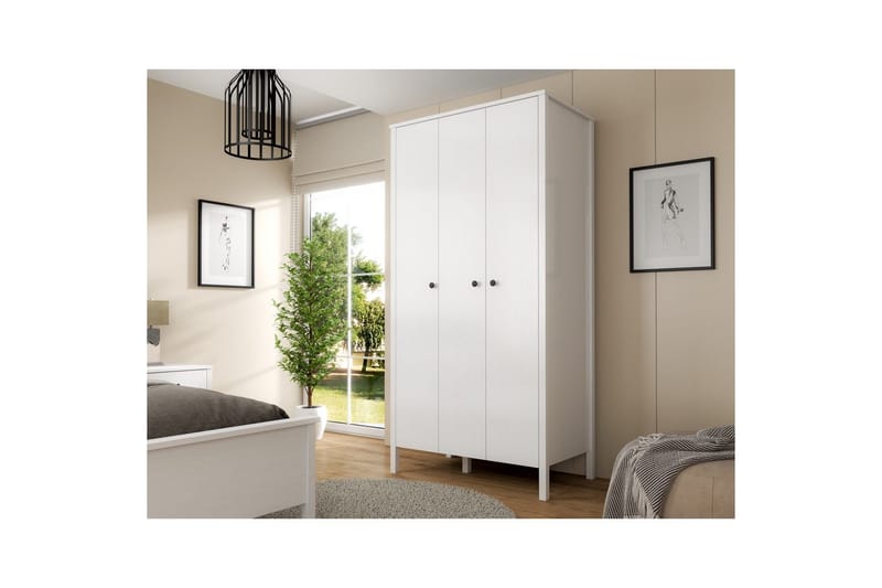 Ferra Garderobesskåp 98x194,8 cm - Natur/Hvit - Oppbevaring - Klesoppbevaring - Garderober & garderobesystem - Garderobeskap & klesskap