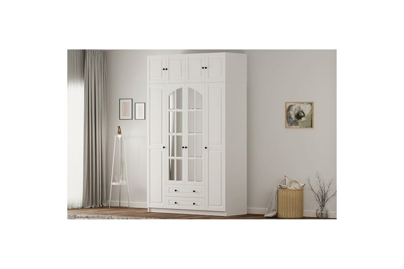 Feyric Garderobesskåp 140x210 cm - Matt Hvit - Oppbevaring - Klesoppbevaring - Garderober & garderobesystem - Garderobeskap & klesskap