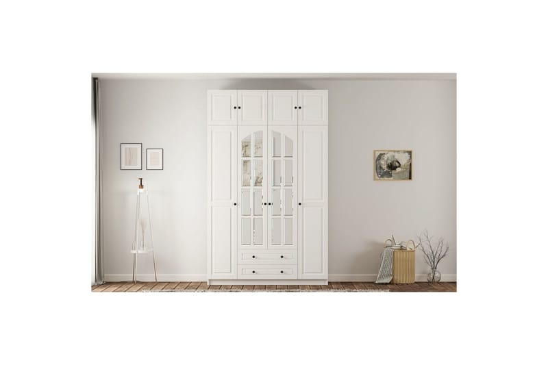 Feyric Garderobesskåp 140x210 cm - Matt Hvit - Oppbevaring - Klesoppbevaring - Garderober & garderobesystem - Garderobeskap & klesskap