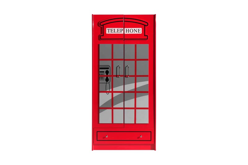Fleeman Garderobe London Telefonkiosk - Rød - Garderober & garderobesystem - Garderobeskap barn - Garderobeskap & klesskap