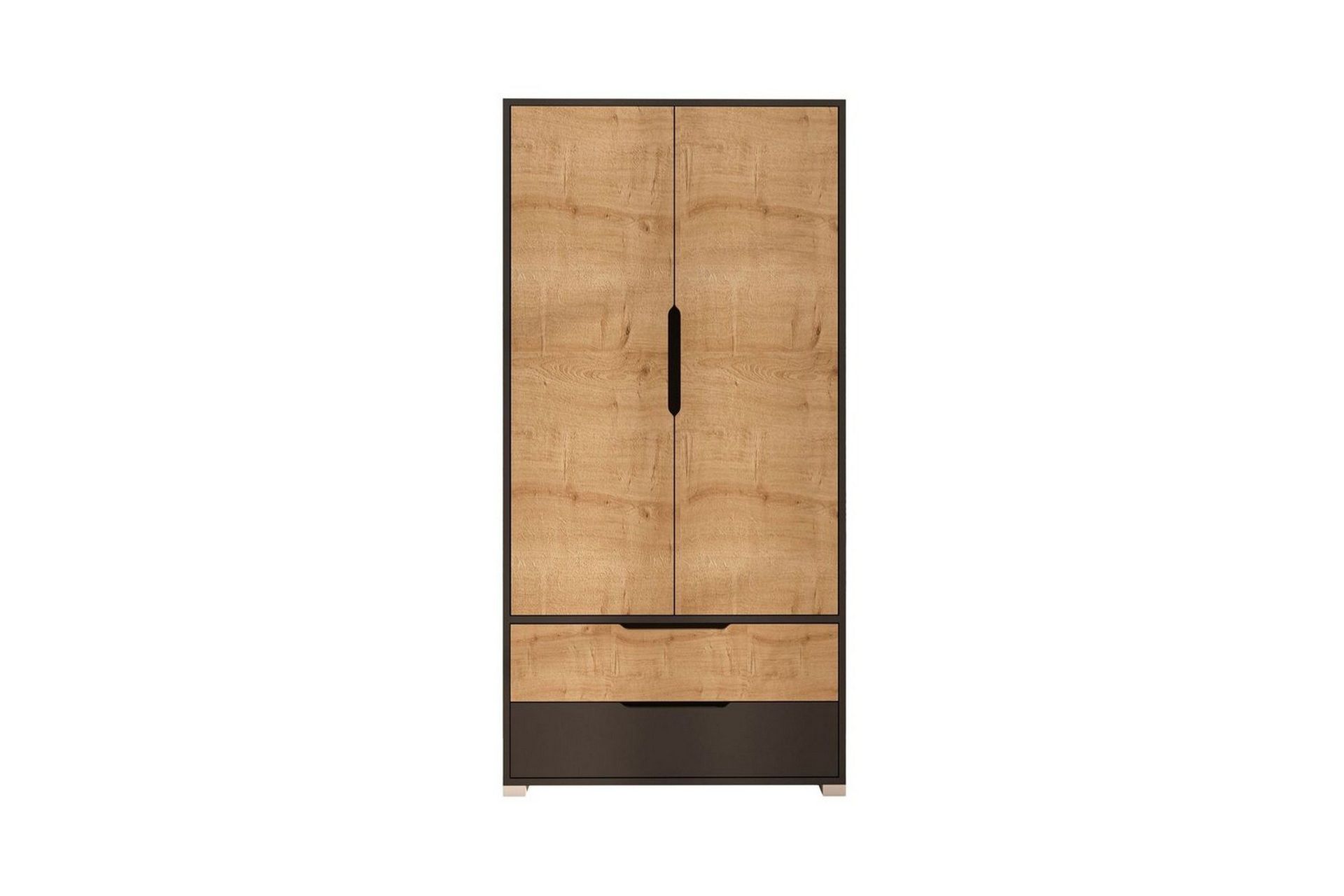 Florai Garderobeskap 90x183 cm - Antrasitt/Brun