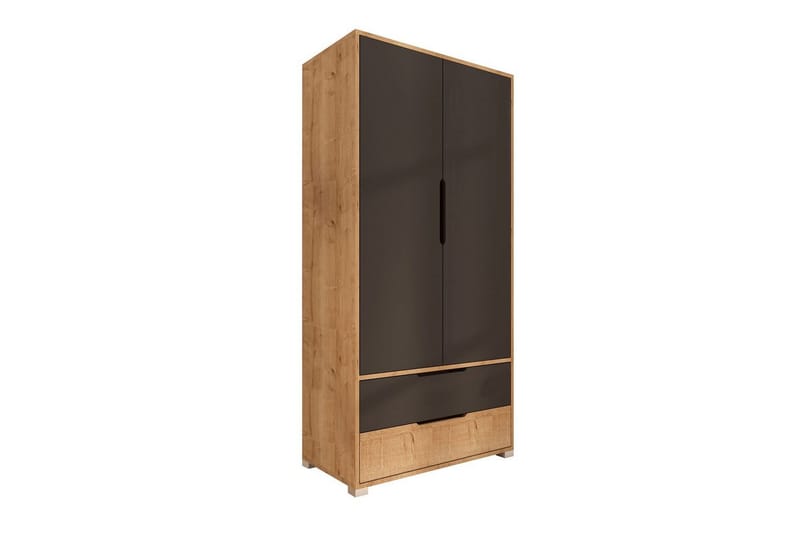 Florai Garderobeskap 90x183 cm - Brun/Antrasitt - Oppbevaring - Klesoppbevaring - Garderober & garderobesystem - Garderobeskap & klesskap